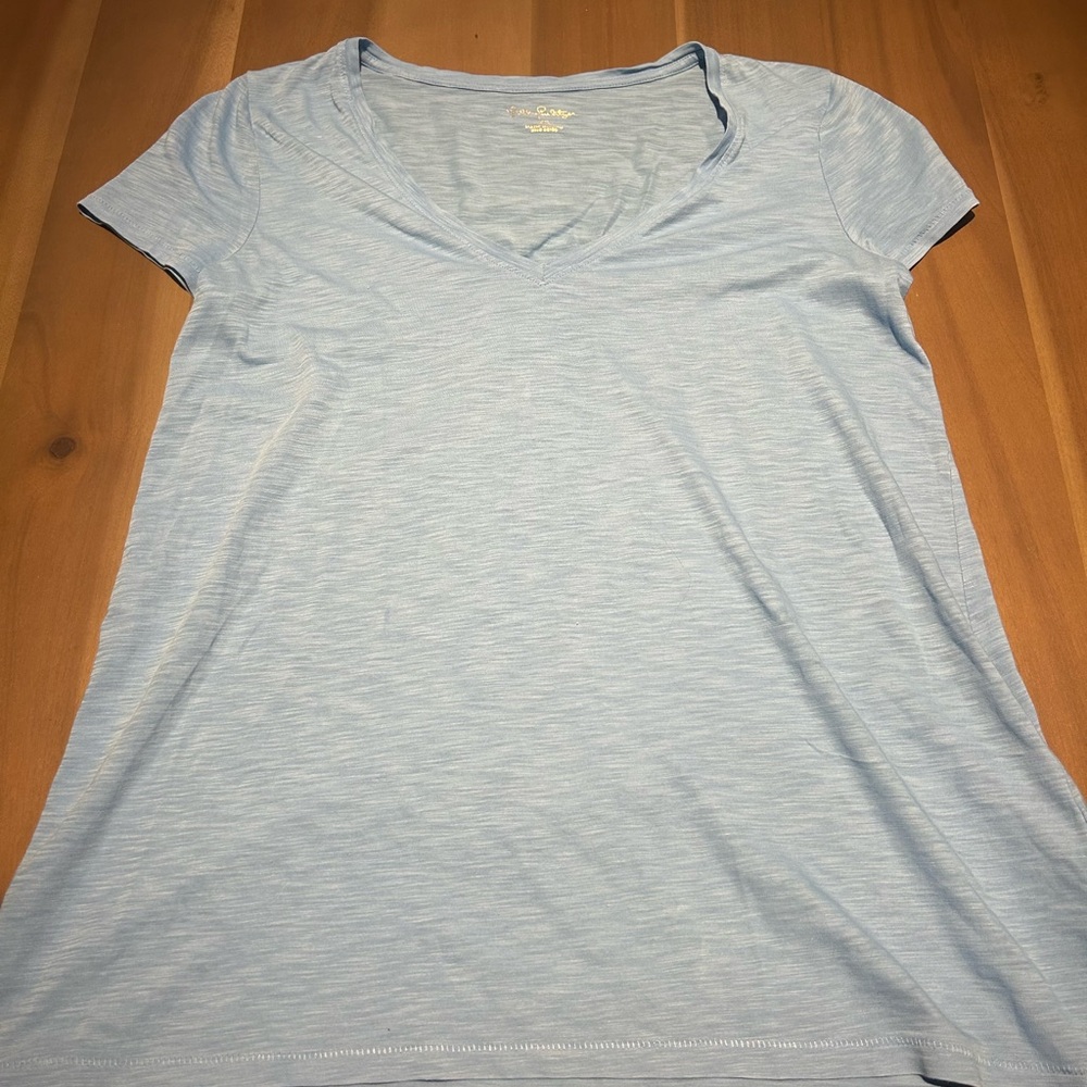 Lilly Pulitzer Gray Fitted Short Sleeve T-Shirt